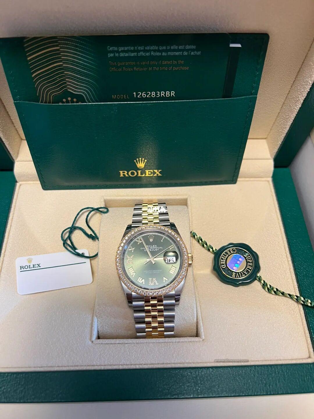 rolex datejust green dial