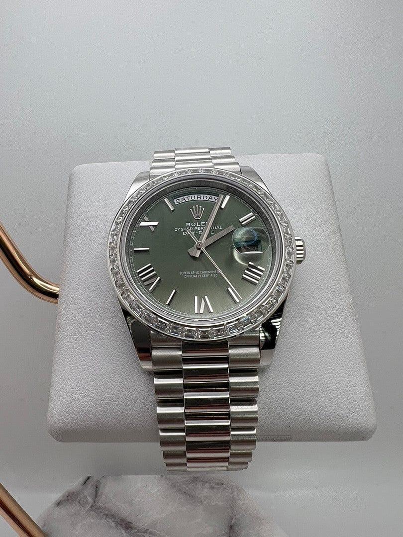 men's green face rolex